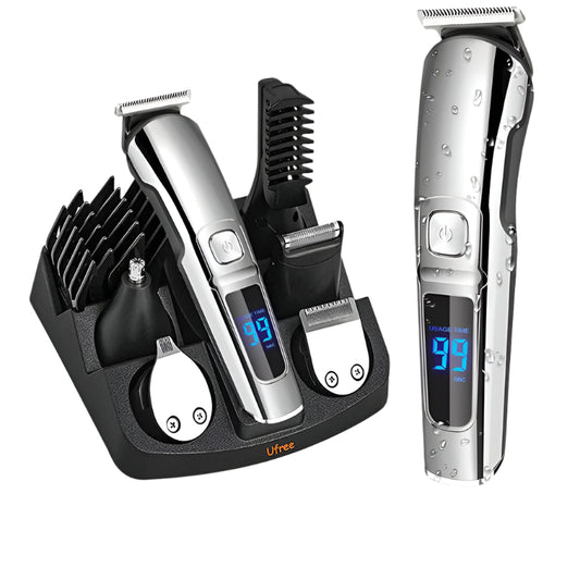 Automatic multi-function smart hair clipper home body hair knife set shaver digital display electric hair shears electric barber shop