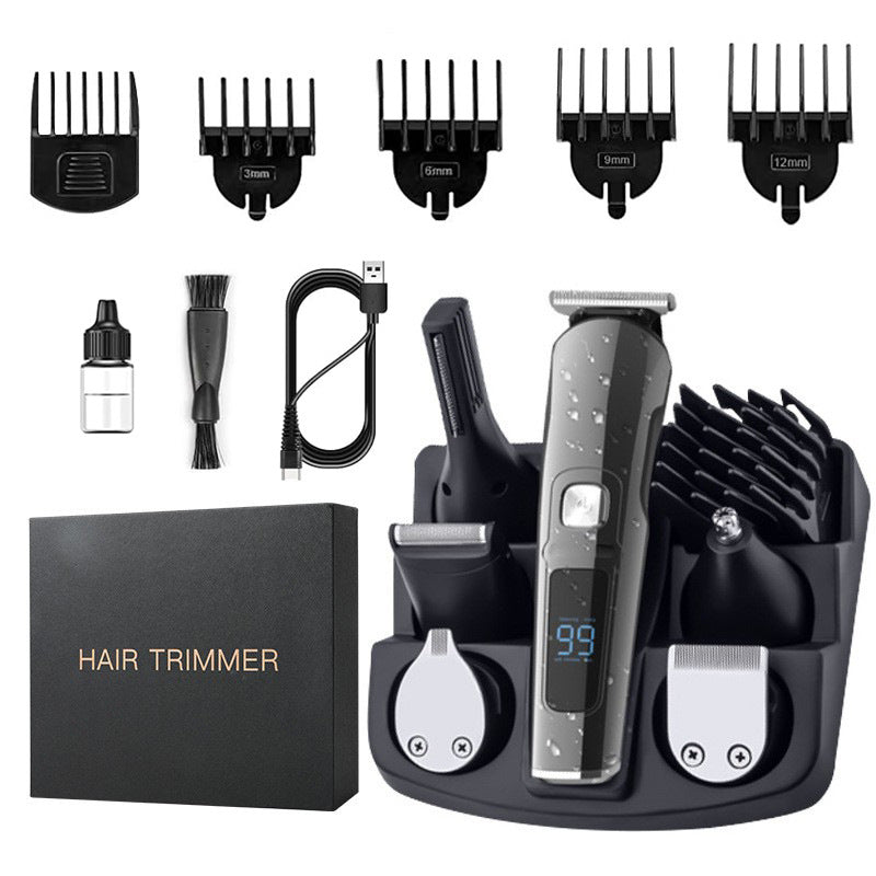 Automatic multi-function smart hair clipper home body hair knife set shaver digital display electric hair shears electric barber shop