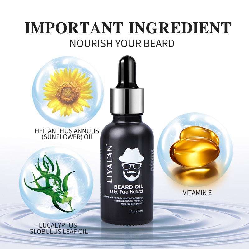 Men's Beard Oil: Argan Oil moisturizes, softens beard, relieves itching, strengthens thicker beard oil