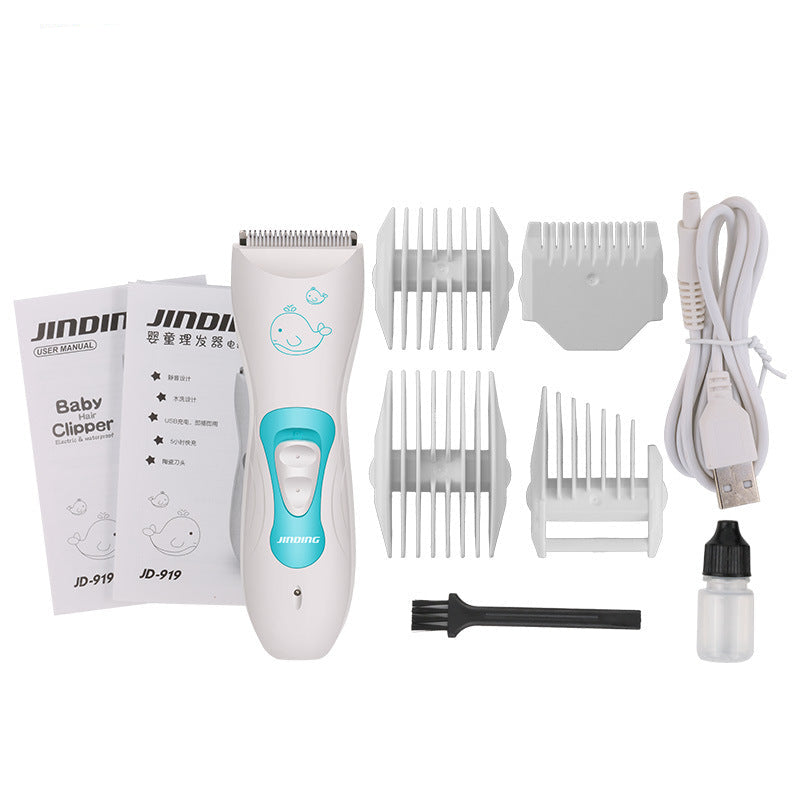 Factory direct power brake hair clipper ceramic low noise waterproof children's hair clipper baby household haircutting tools