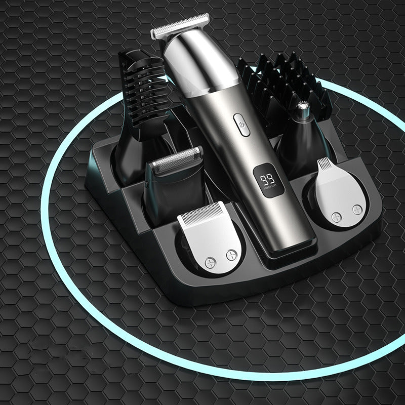 Cross-border electric hair clipper set full body washing household pusher scissors carving nose hair eyebrow shaving all-in-one