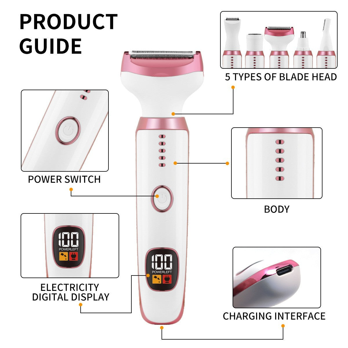 Shasoul 5-in-1 LadyCare Shaver